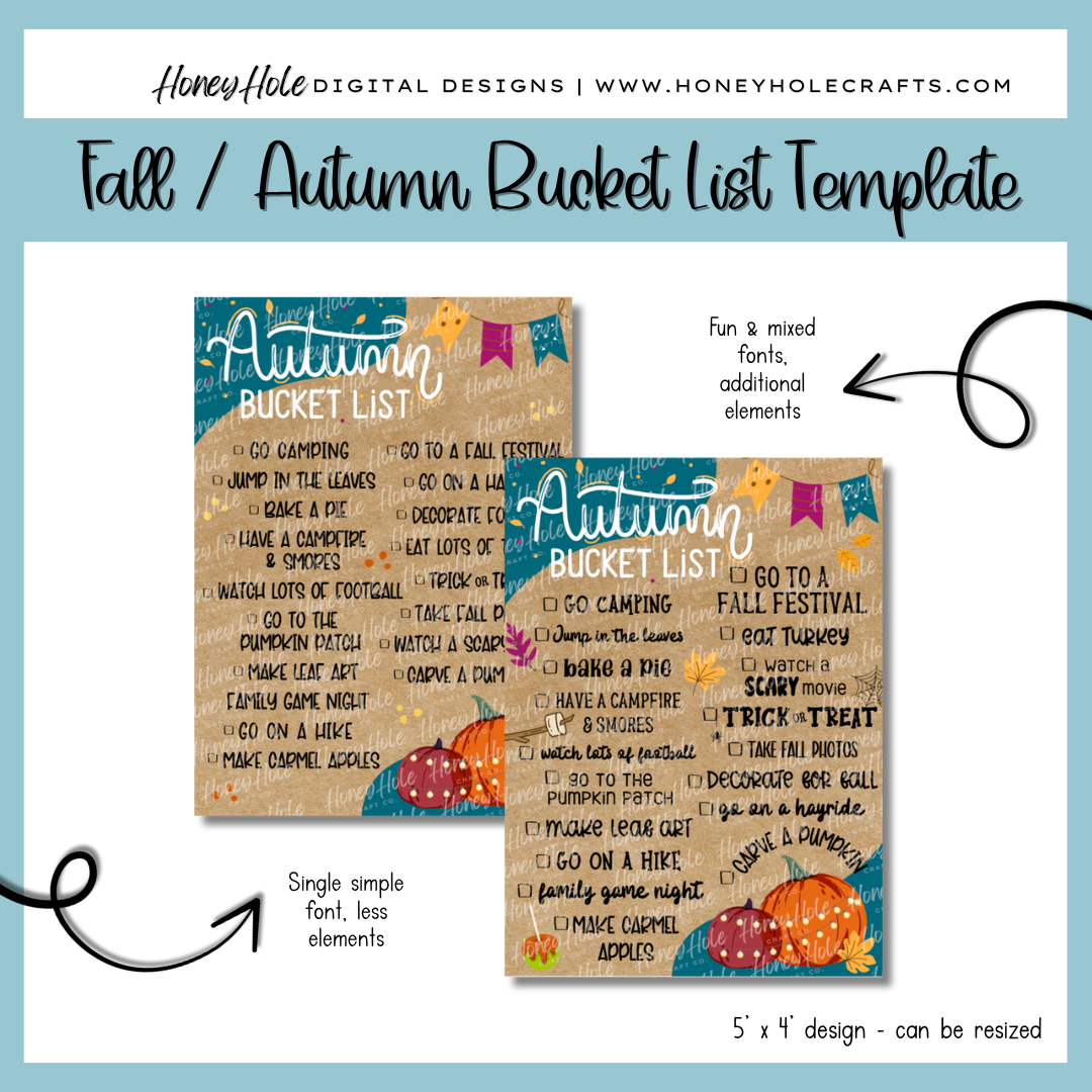 Autumn/Fall Bucket List Template