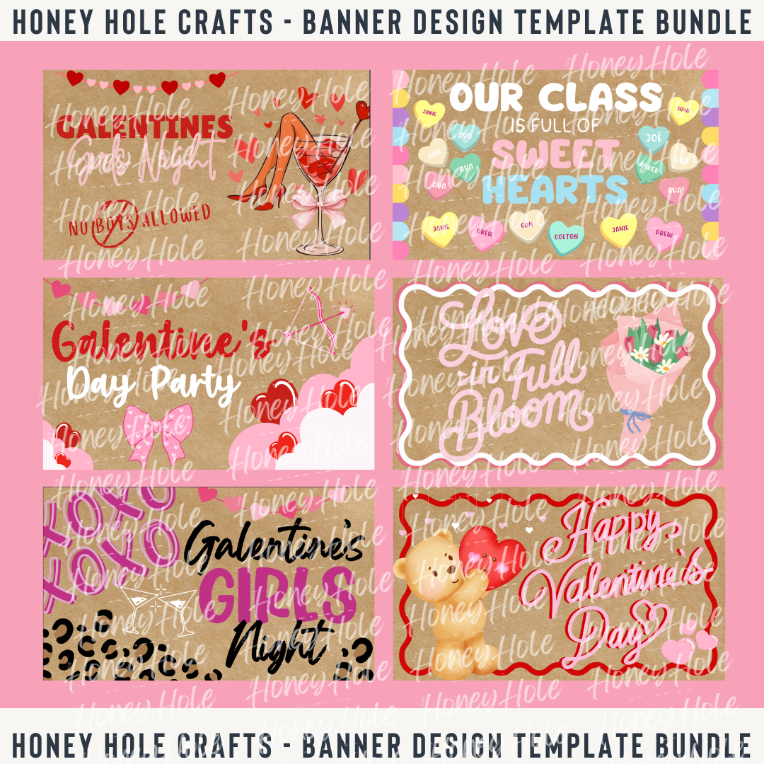 Valentine's Day Designs, Coloring Sheets, Activity Page - Mini Template Bundle