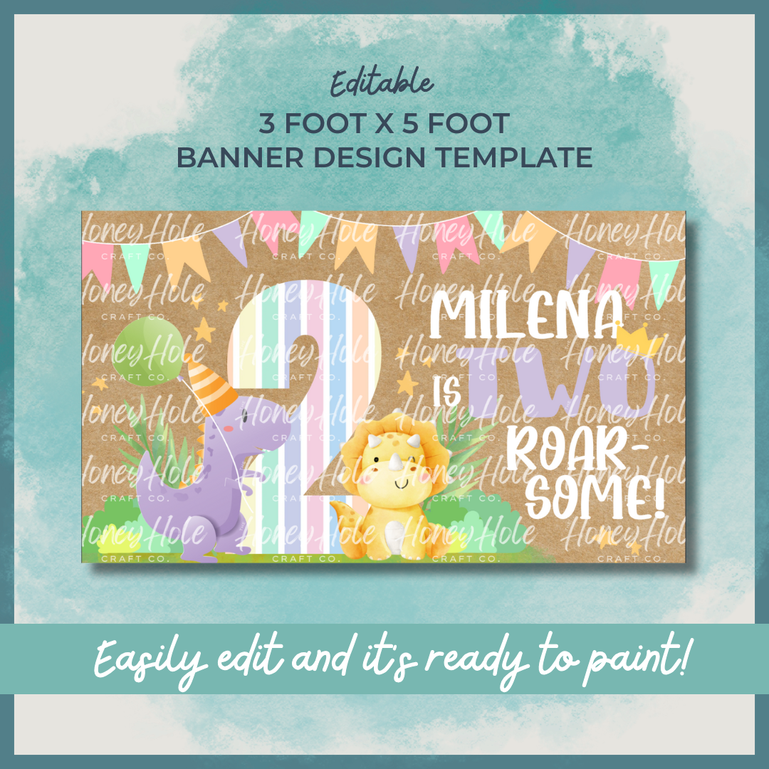 Girly Dinosaur Birthday Template