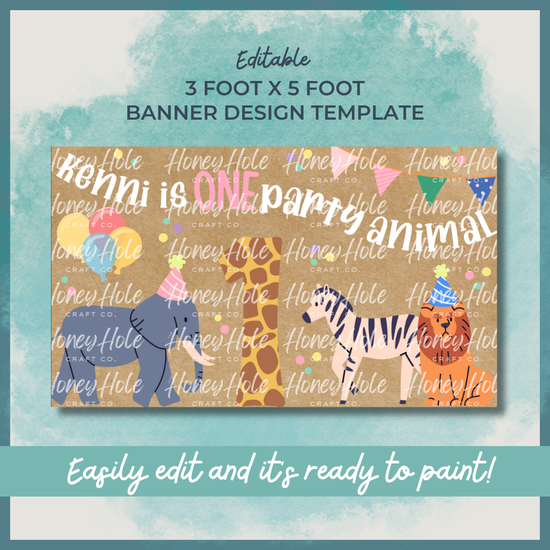 One Party Animal Birthday Template