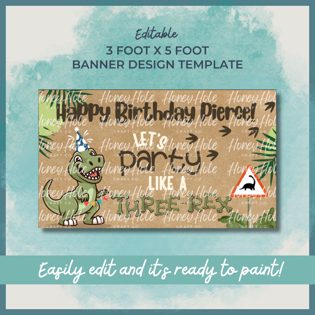 Three-Rex Birthday Template