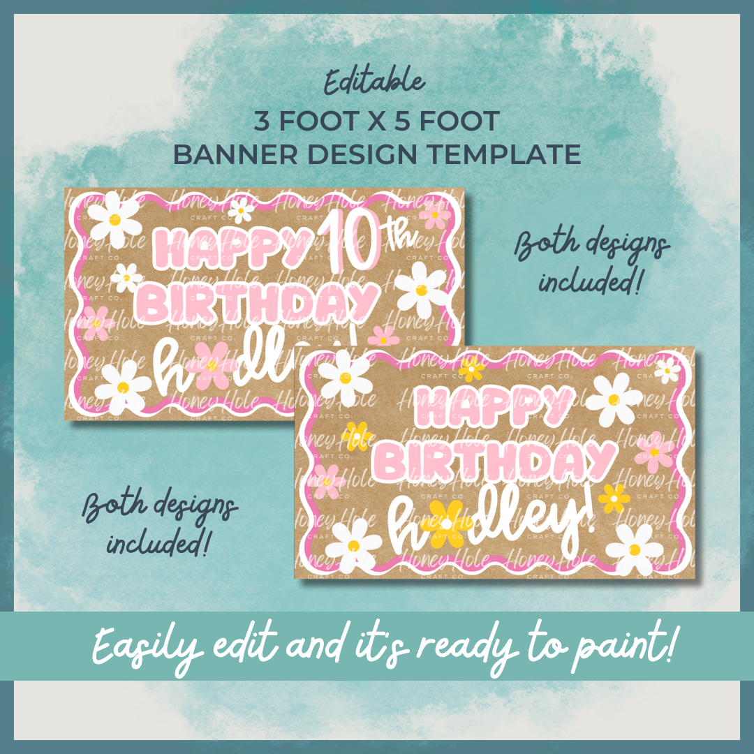 Girly Daisy Birthday Template