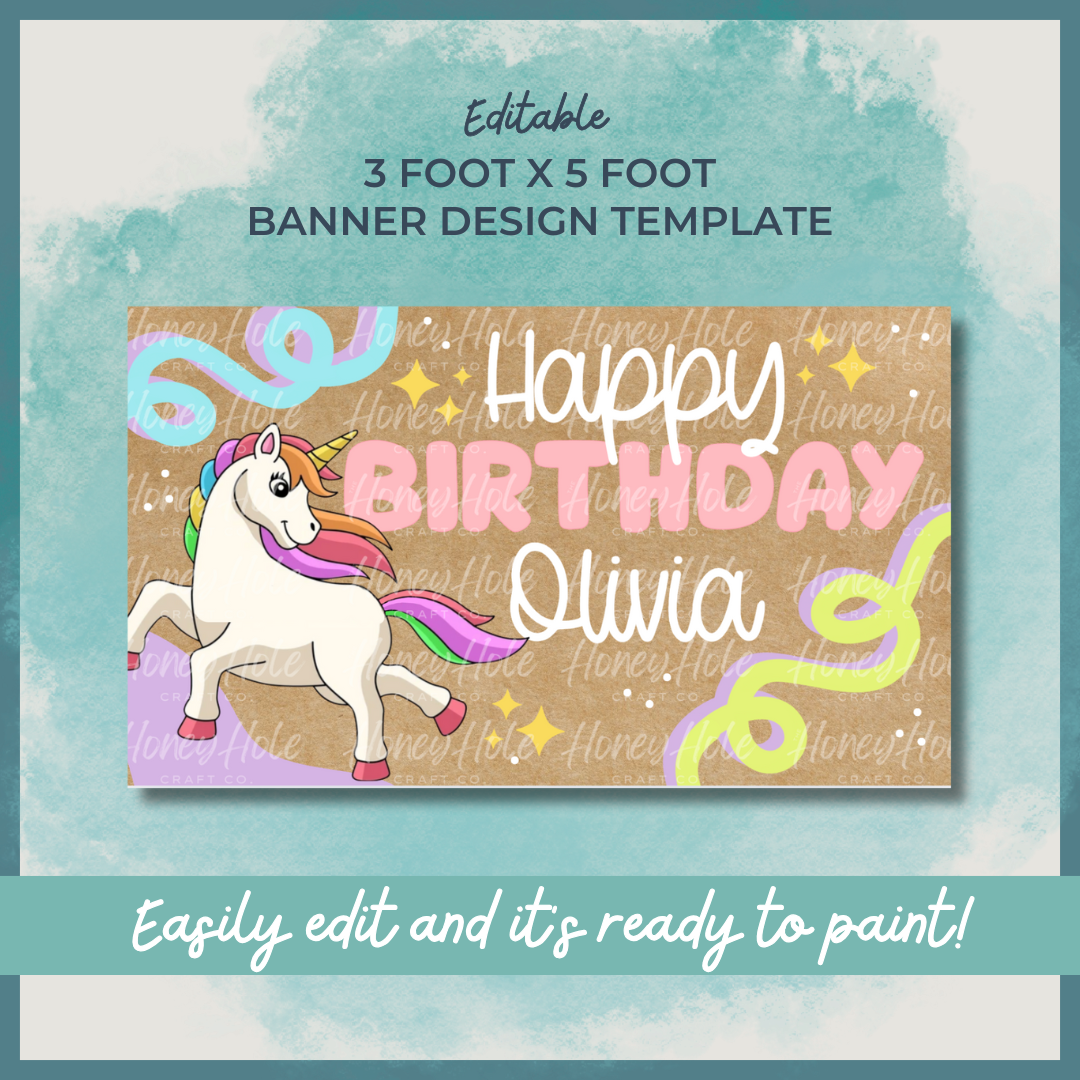 Unicorn Colorful Birthday Template