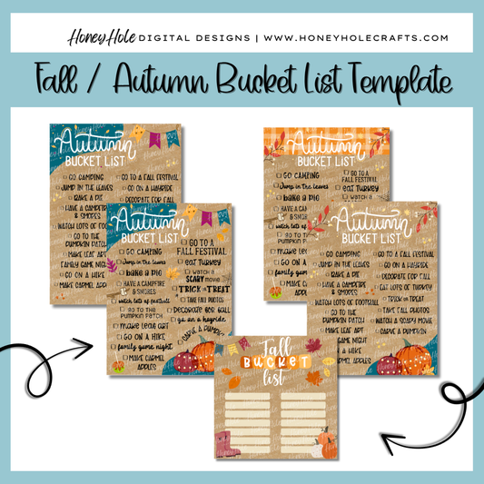 Autumn/Fall Bucket List Template