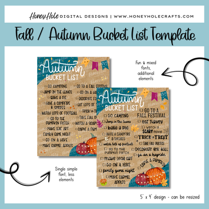 Autumn/Fall Bucket List Template