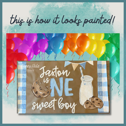 Cookies and Milk Plaid Birthday Template