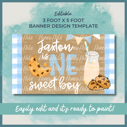 Cookies and Milk Plaid Birthday Template