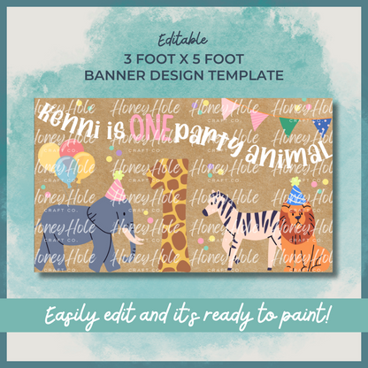 One Party Animal Birthday Template