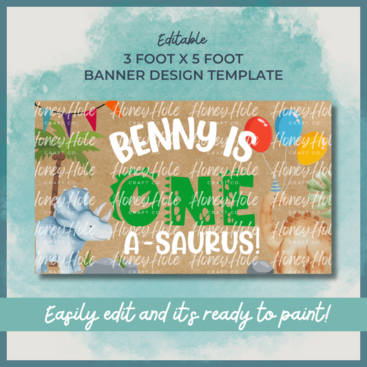 ONE-a-saurus Birthday Template