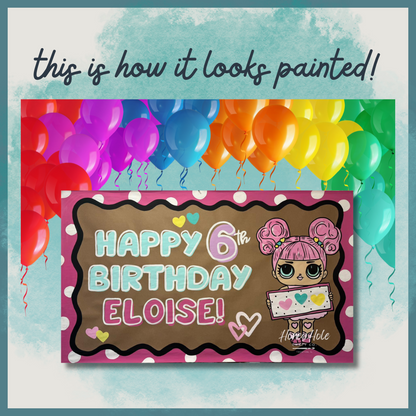 Girly Doll Birthday Template