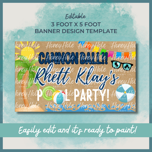 Pool Party Birthday Template