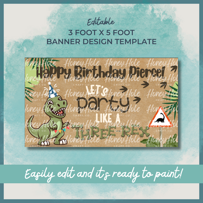 Three-Rex Birthday Template
