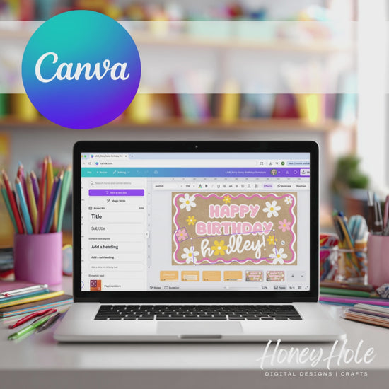 Custom editable digital banner templates made by Honey Hole Crafts | Available at honeyholecrafts.com