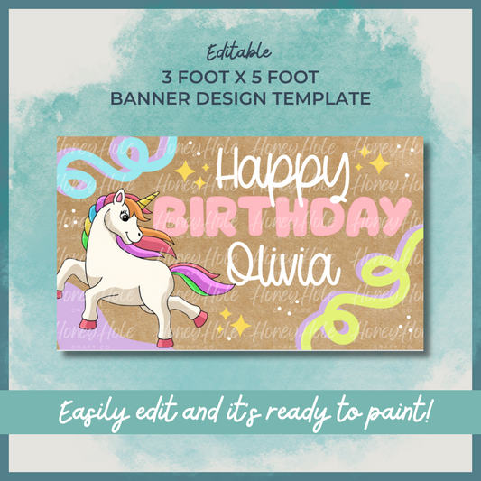 Unicorn Colorful Birthday Template